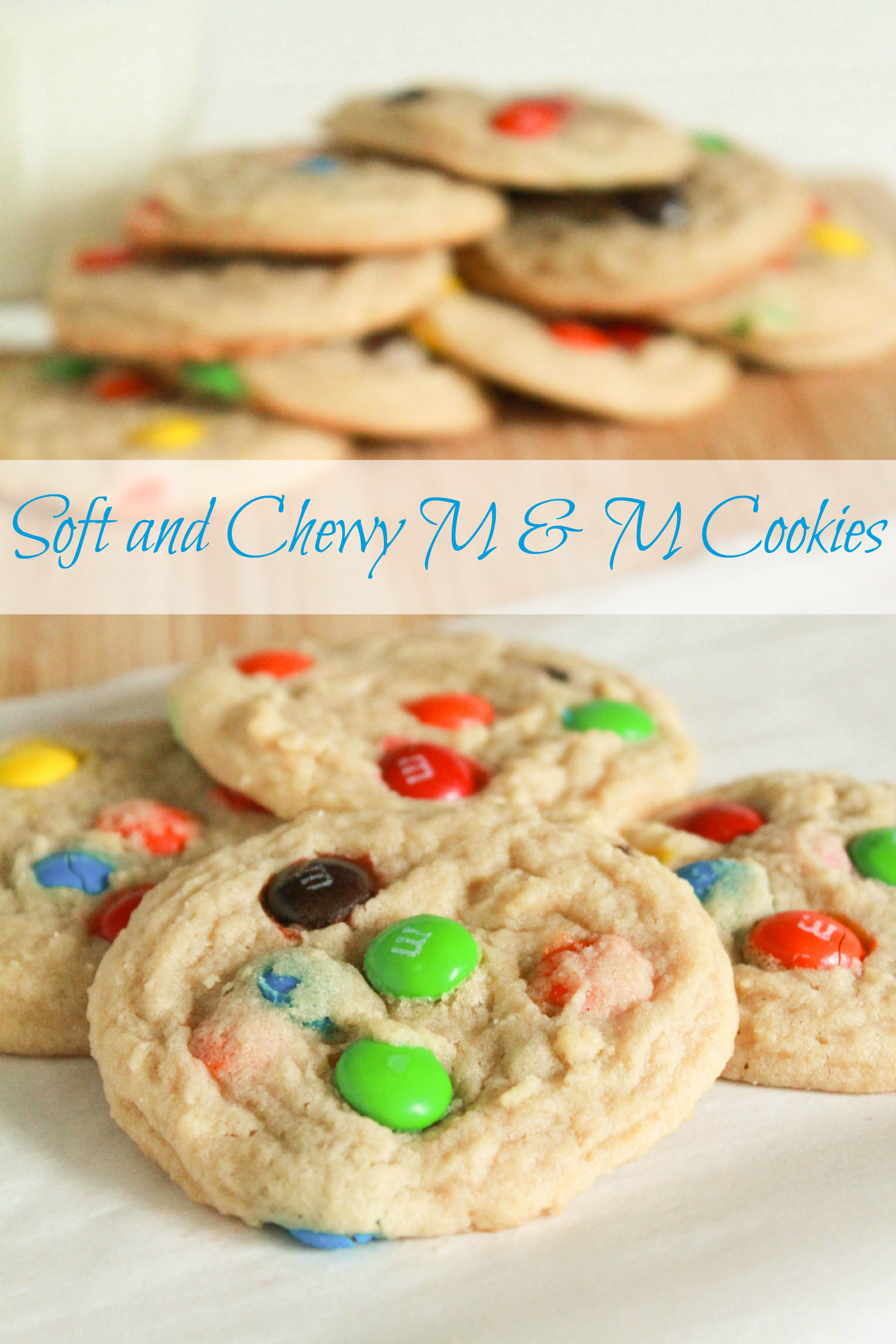 Peanut Butter M&M Cookies {Soft + Chewy!}